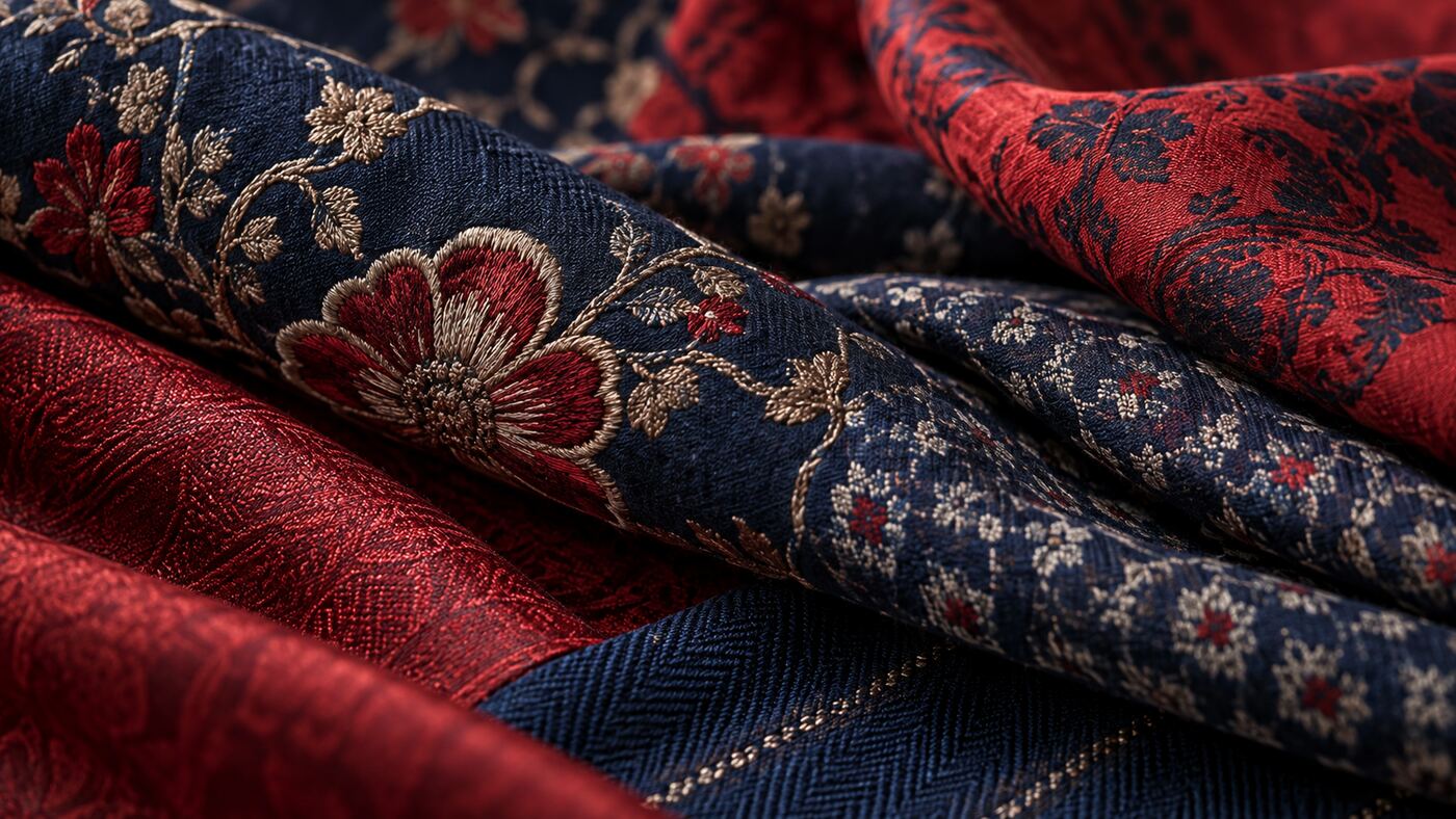 fabric swatches and trims